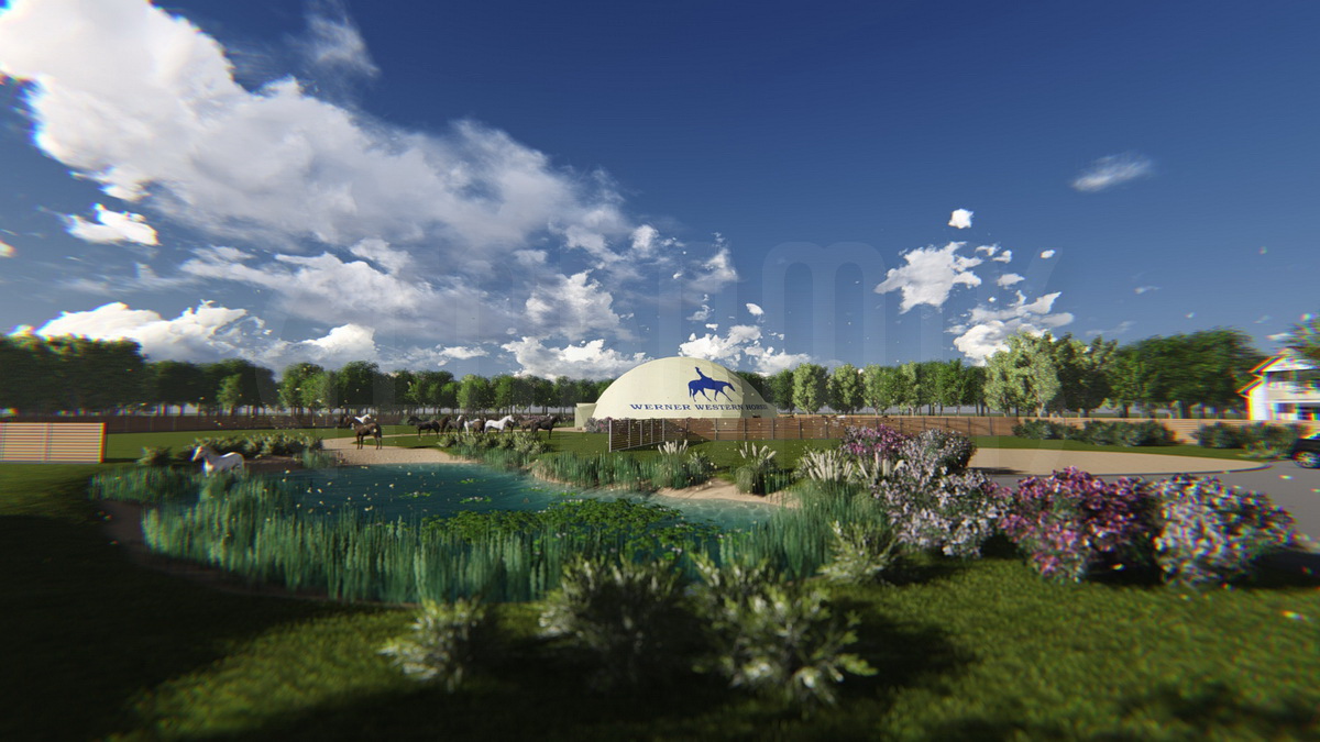 Žirgynas ir Manežas Kupolas Ø24m | Ūkininko ūkis, Ledziny, Lenkija