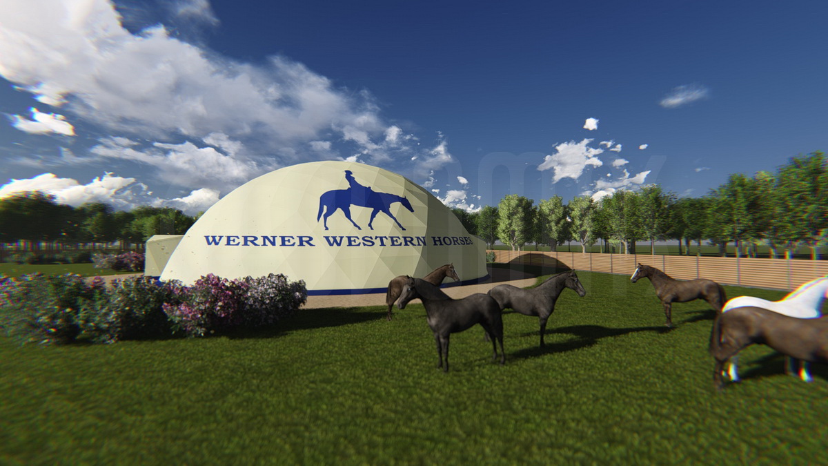 Žirgynas ir Manežas Kupolas Ø24m | Ūkininko ūkis, Ledziny, Lenkija