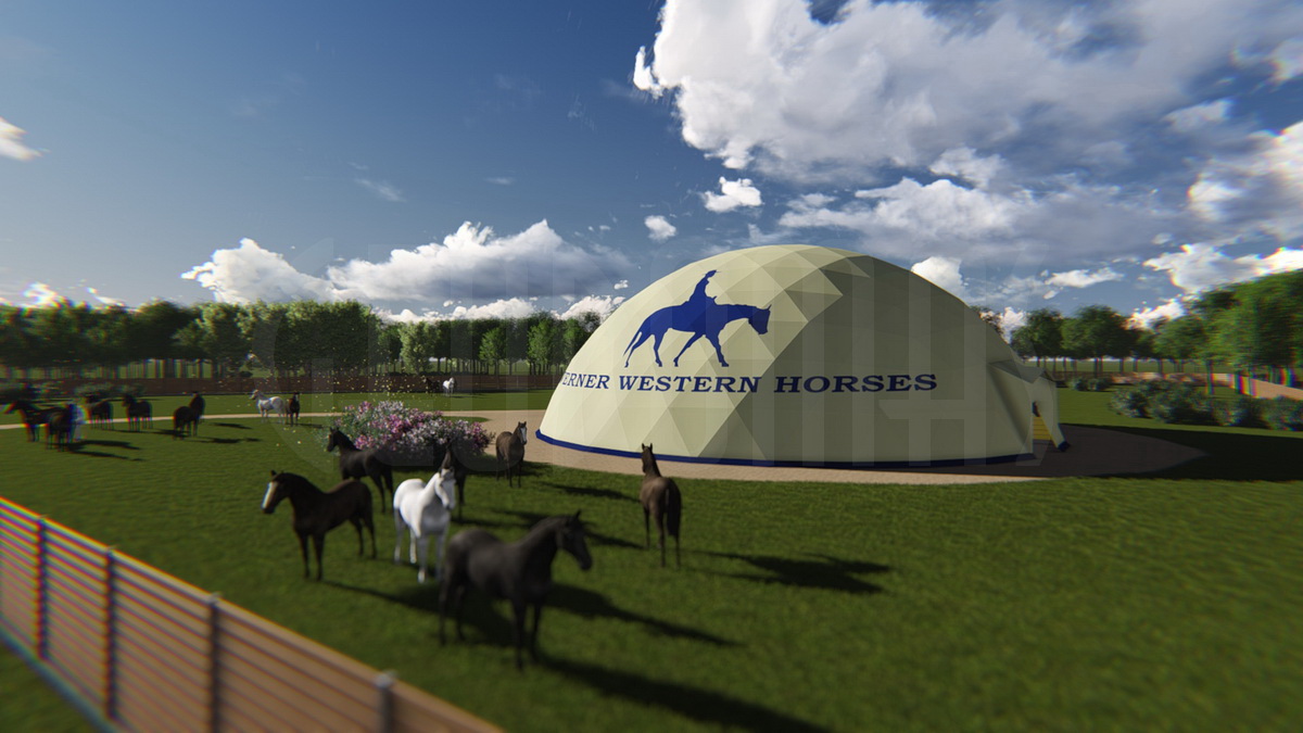 Žirgynas ir Manežas Kupolas Ø24m | Ūkininko ūkis, Ledziny, Lenkija