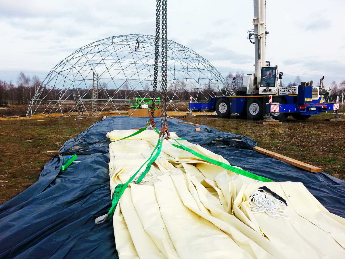 Žirgynas ir Manežas Kupolas Ø24m | Ūkininko ūkis, Ledziny, Lenkija
