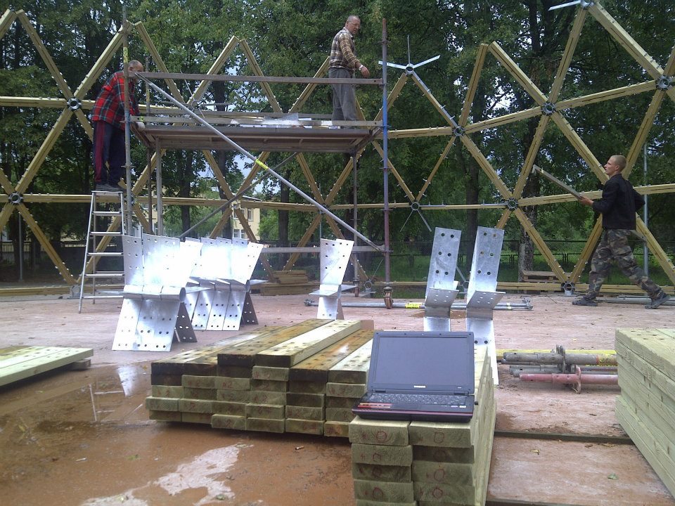 Public Park Stage Dome Ø15m | Estrada Geodesic Dome, Salcininkai, Lithuania
