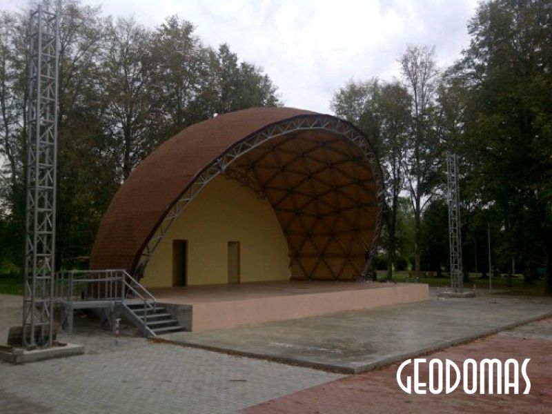 Public Park Stage Dome Ø15m | Estrada Geodesic Dome, Salcininkai, Lithuania