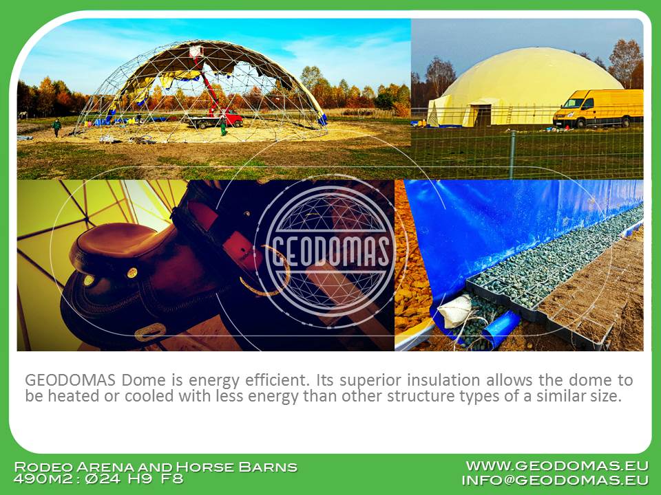 Žirgynas ir Manežas Kupolas Ø24m | Ūkininko ūkis, Ledziny, Lenkija