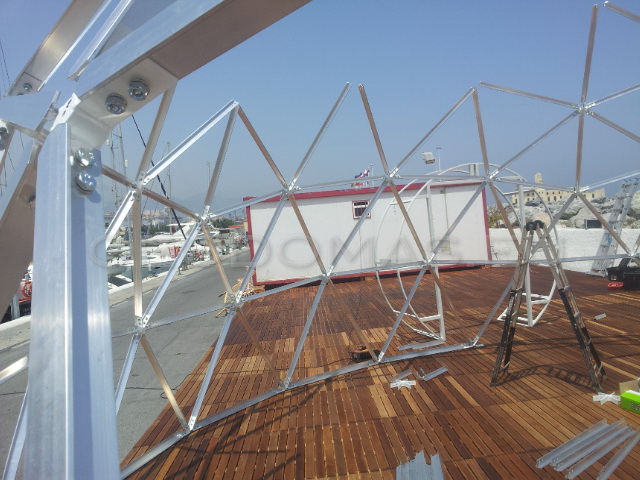 56m² Restoranas-Baras Stiklo Kupole Ø8m | Puerto de Ceuta, Ispanija
