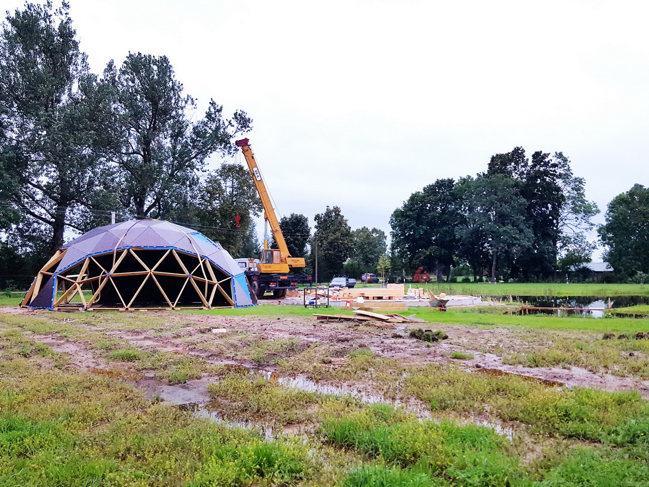 153m2 Svečių Namas Su Pirtimi Kupolas Ø12m | Ūkio sodyba, Širvintų r.