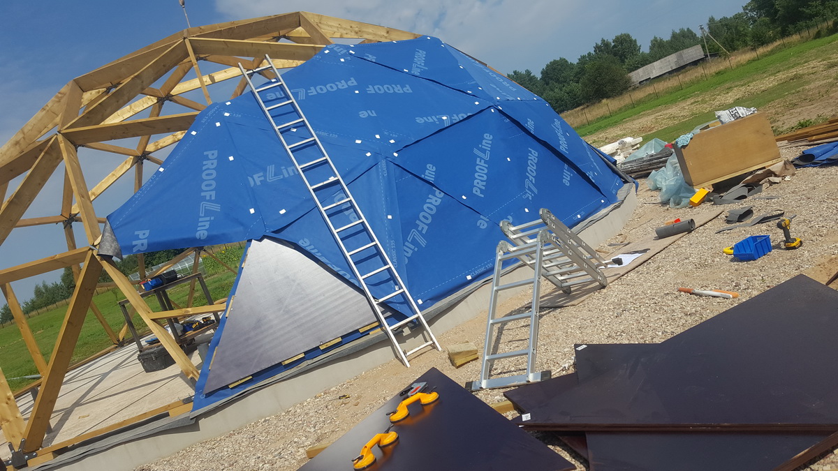 153m2 Svečių Namas Su Pirtimi Kupolas Ø12m | Ūkio sodyba, Širvintų r.
