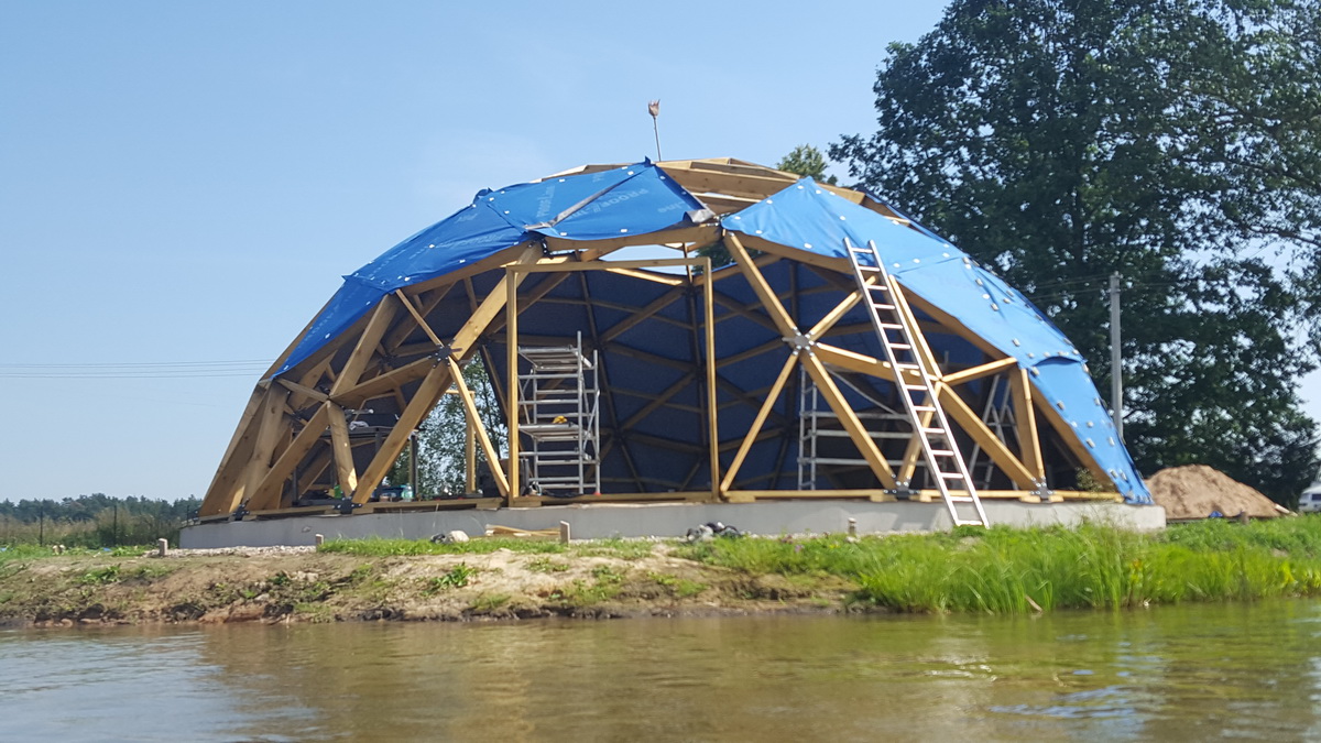 153m2 Svečių Namas Su Pirtimi Kupolas Ø12m | Ūkio sodyba, Širvintų r.