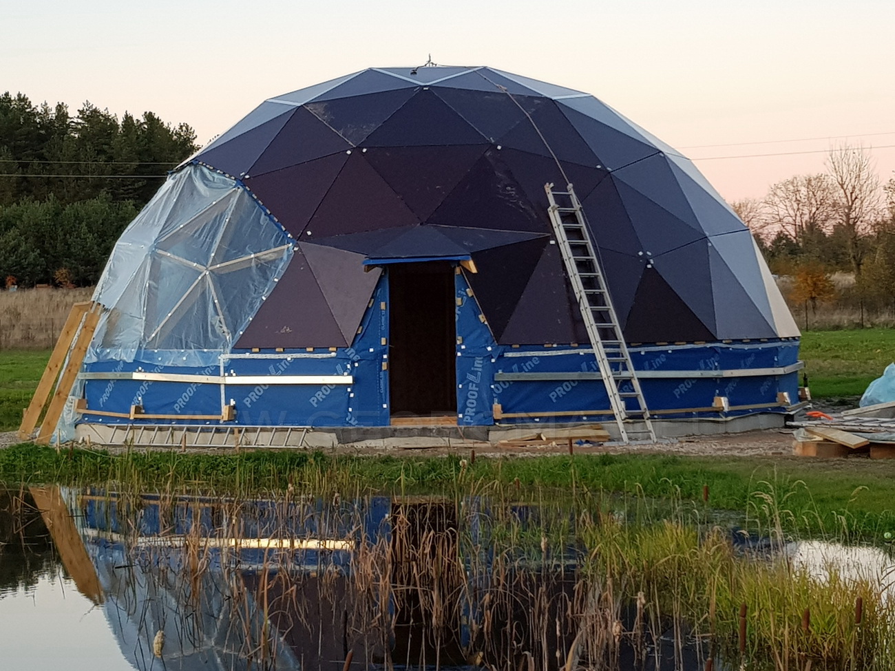 153m2 Svečių Namas Su Pirtimi Kupolas Ø12m | Ūkio sodyba, Širvintų r.
