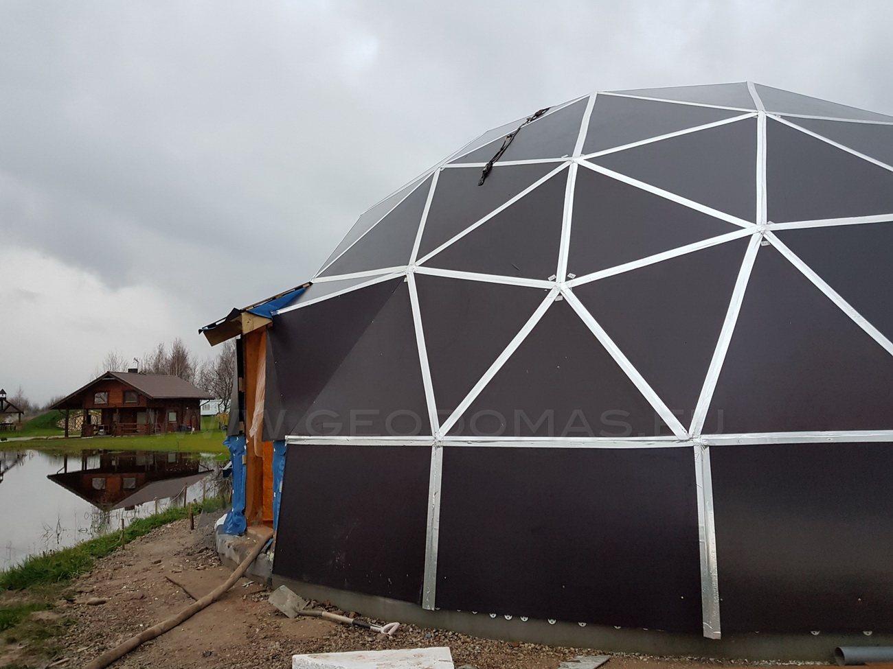 153m2 Svečių Namas Su Pirtimi Kupolas Ø12m | Ūkio sodyba, Širvintų r.