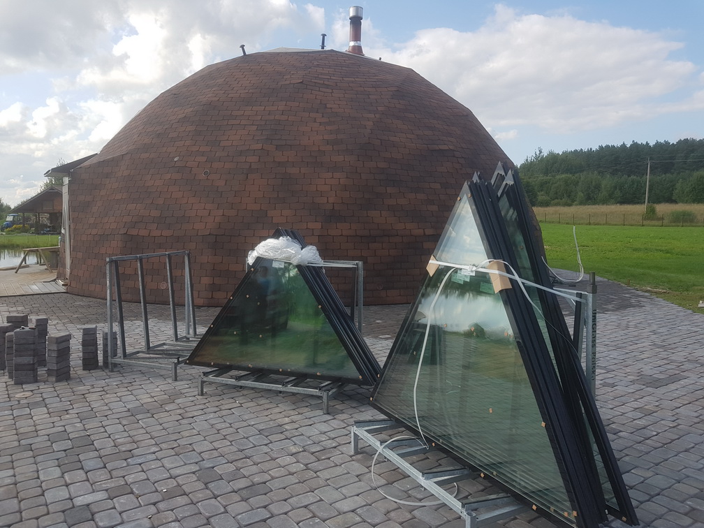153m2 Svečių Namas Su Pirtimi Kupolas Ø12m | Ūkio sodyba, Širvintų r.