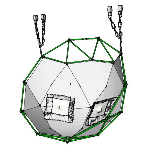 Geodesic Hanging Lounger Ø1,2m | Indoor & Outdoor Use