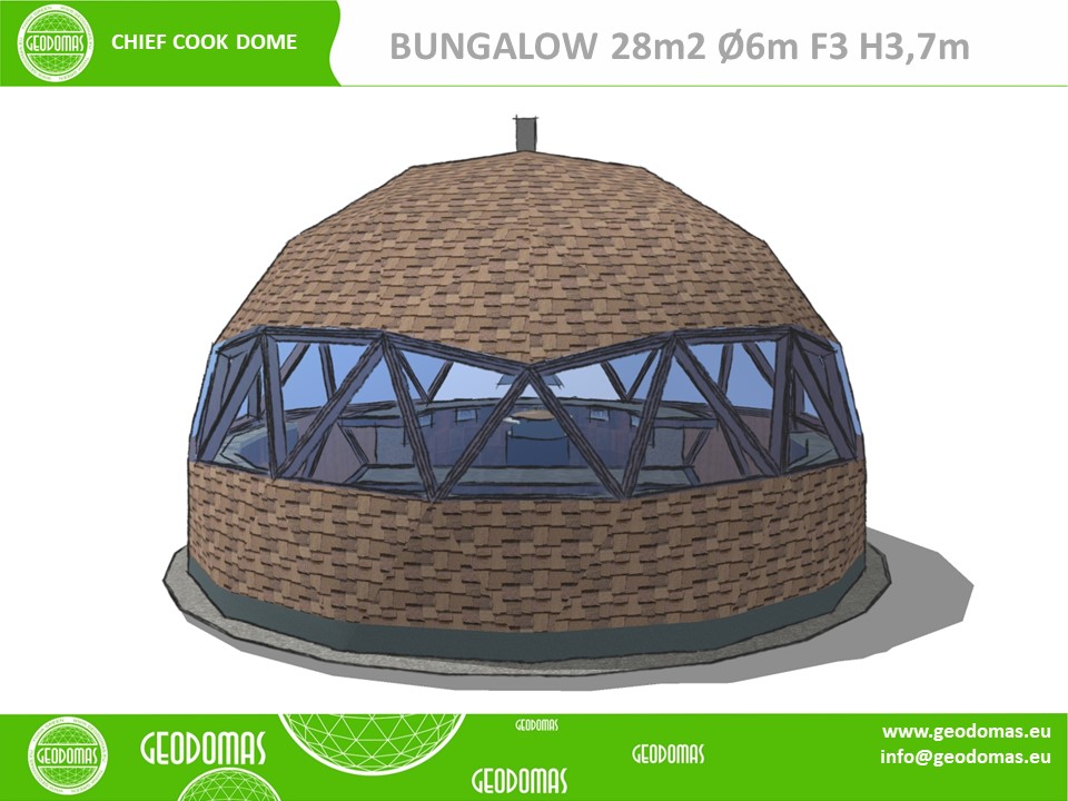 Pavėsinė su griliu (BBQ) | Medinis Kupolas Ø6m F3 28m2