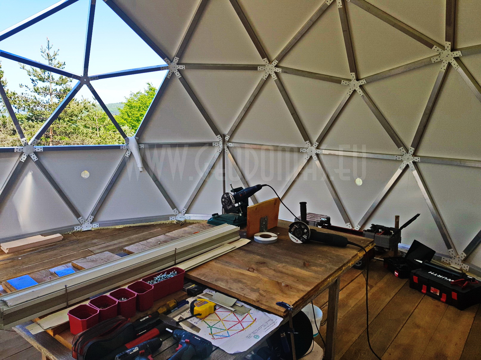 30m² LUXURY GLAMPING Ø6m Dome | Panel & Glass FAÇADE