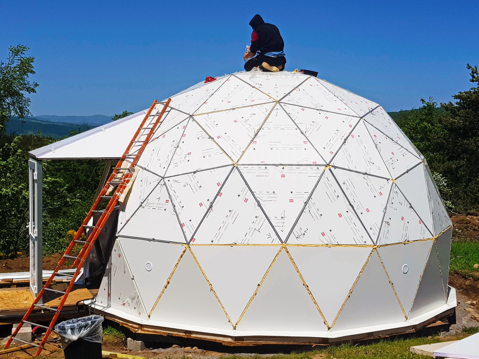 30m² LUXURY GLAMPING Ø6m Dome | Panel & Glass FAÇADE