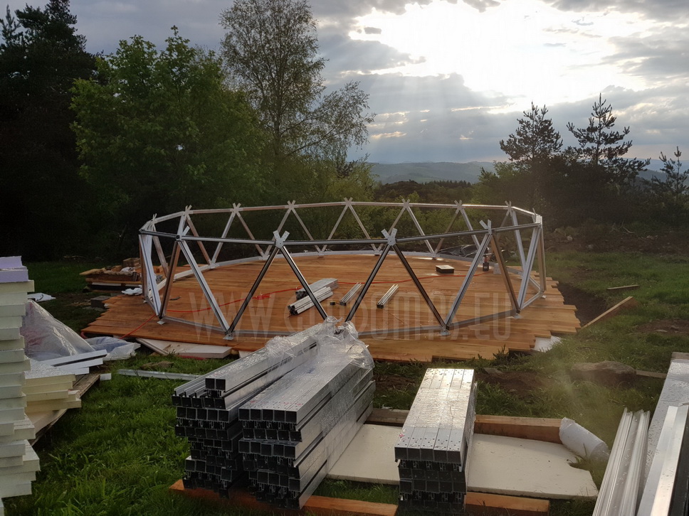 30m² LUXURY GLAMPING Ø6m Dome | Panel & Glass FAÇADE