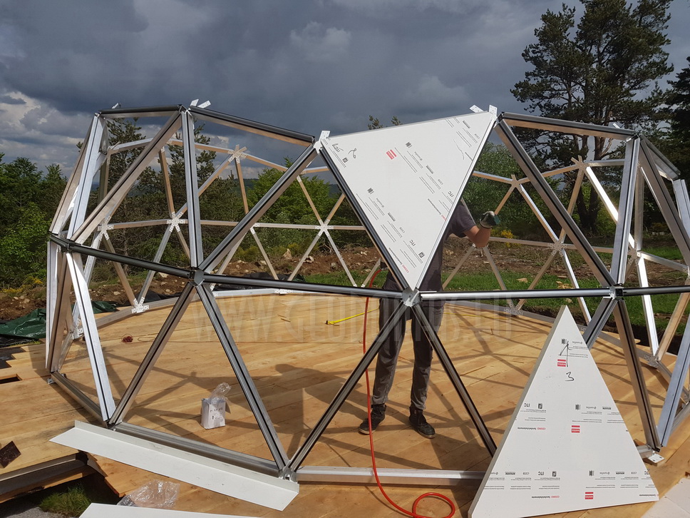30m² LUXURY GLAMPING Ø6m Dome | Panel & Glass FAÇADE