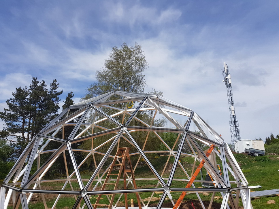 30m² LUXURY GLAMPING Ø6m Dome | Panel & Glass FAÇADE