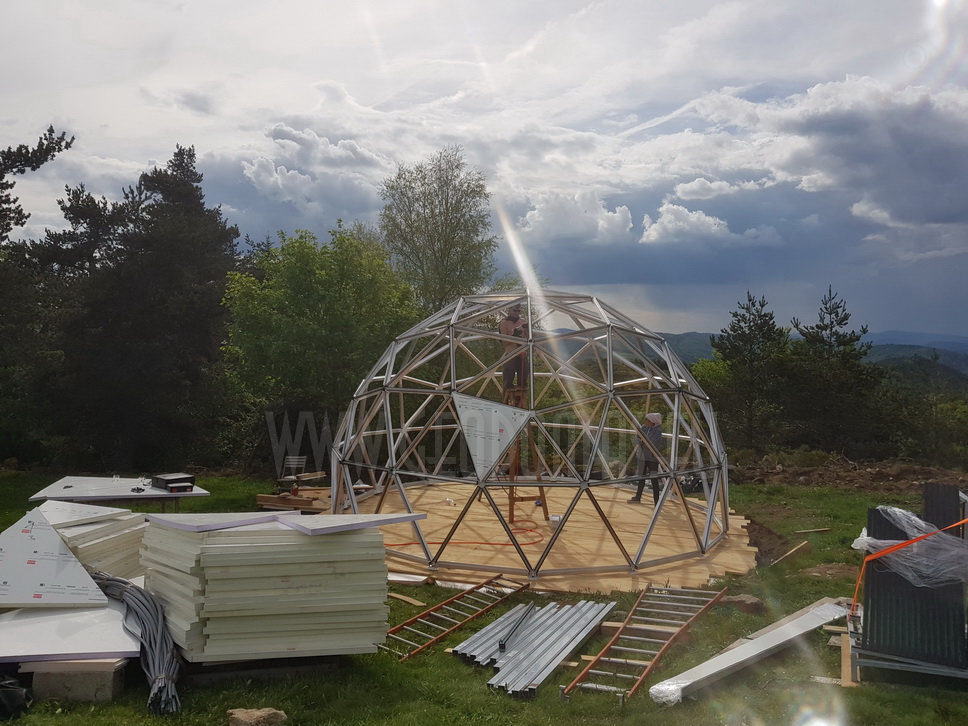 30m² LUXURY GLAMPING Ø6m Dome | Panel & Glass FAÇADE