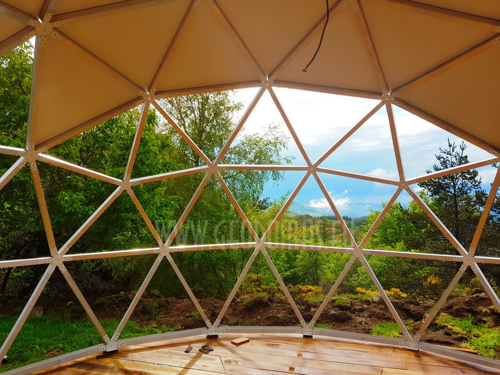 30m² LUXURY GLAMPING Ø6m Dome | Panel & Glass FAÇADE