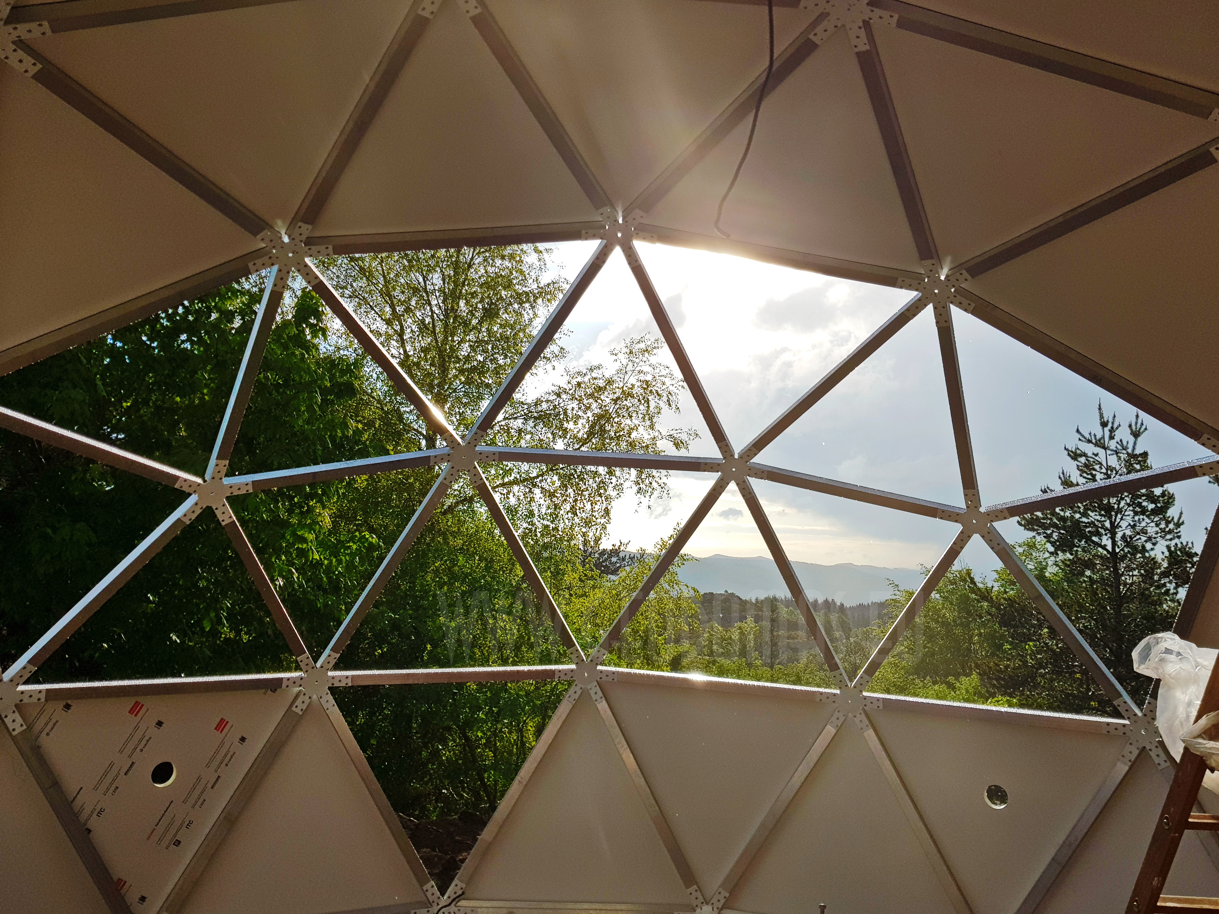 30m² LUXURY GLAMPING Ø6m Dome | Panel & Glass FAÇADE