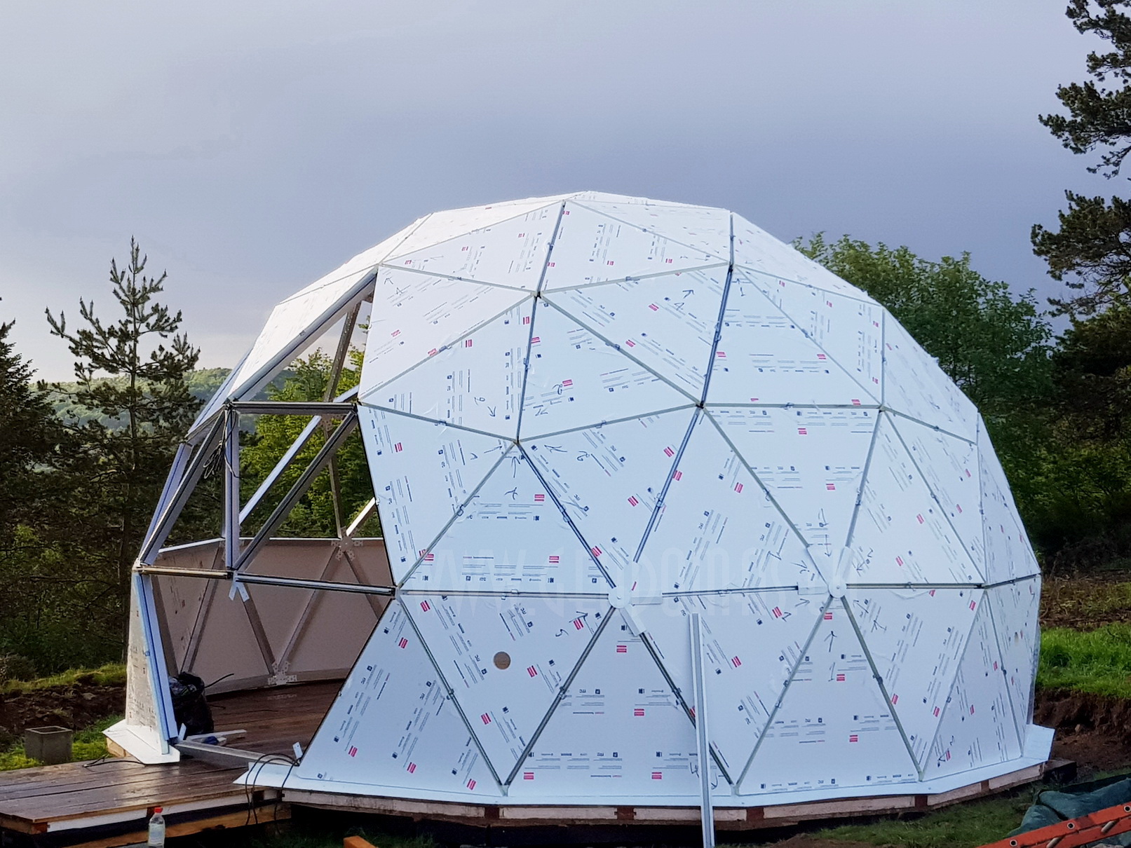 30m² LUXURY GLAMPING Ø6m Dome | Panel & Glass FAÇADE