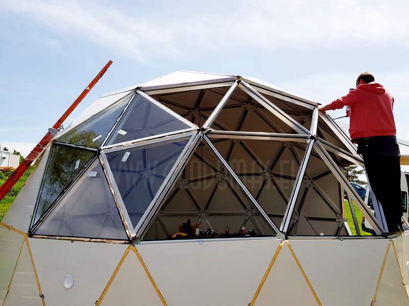 30m² LUXURY GLAMPING Ø6m Dome | Panel & Glass FAÇADE