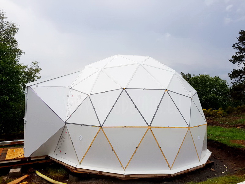 30m² LUXURY GLAMPING Ø6m Dome | Panel & Glass FAÇADE