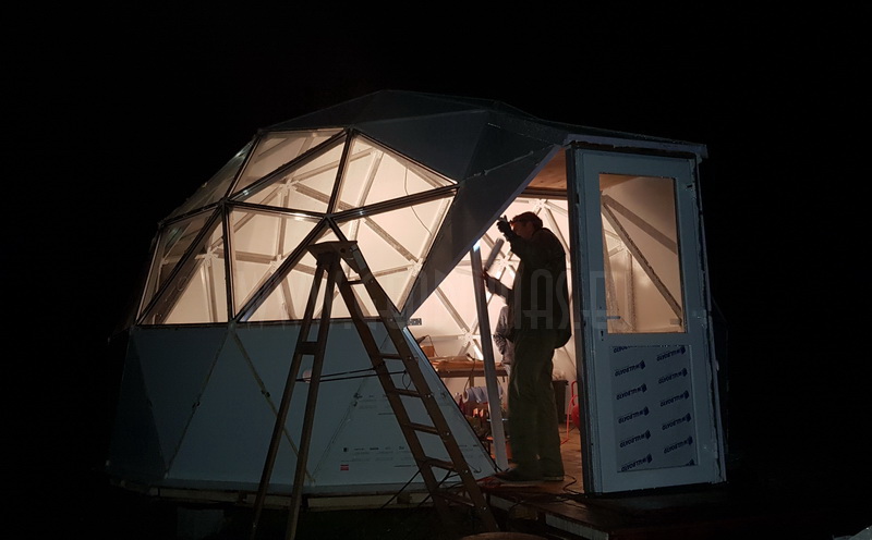 30m² LUXURY GLAMPING Ø6m Dome | Panel & Glass FAÇADE