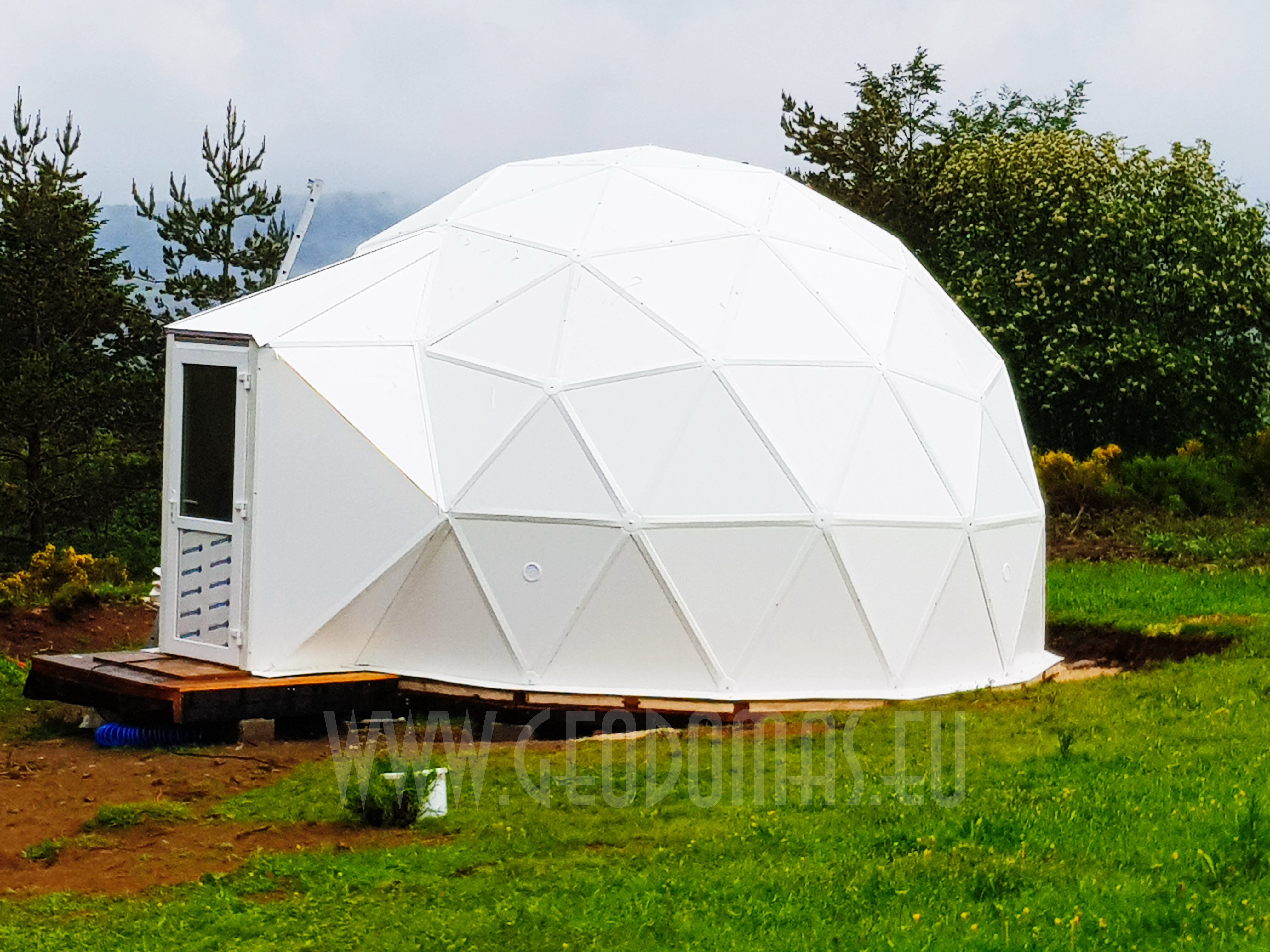 30m² LUXURY GLAMPING Ø6m Dome | Panel & Glass FAÇADE