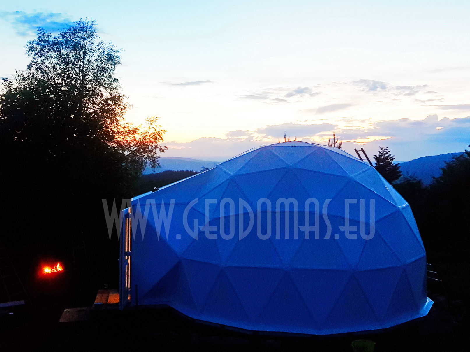 30m² LUXURY GLAMPING Ø6m Dome | Panel & Glass FAÇADE