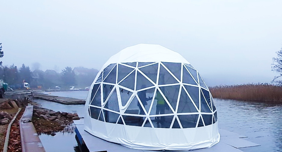 27m² Pramoginis Glamping laivas Ø7m | Pasimėgaukite ežerų ir jų salų grožiu