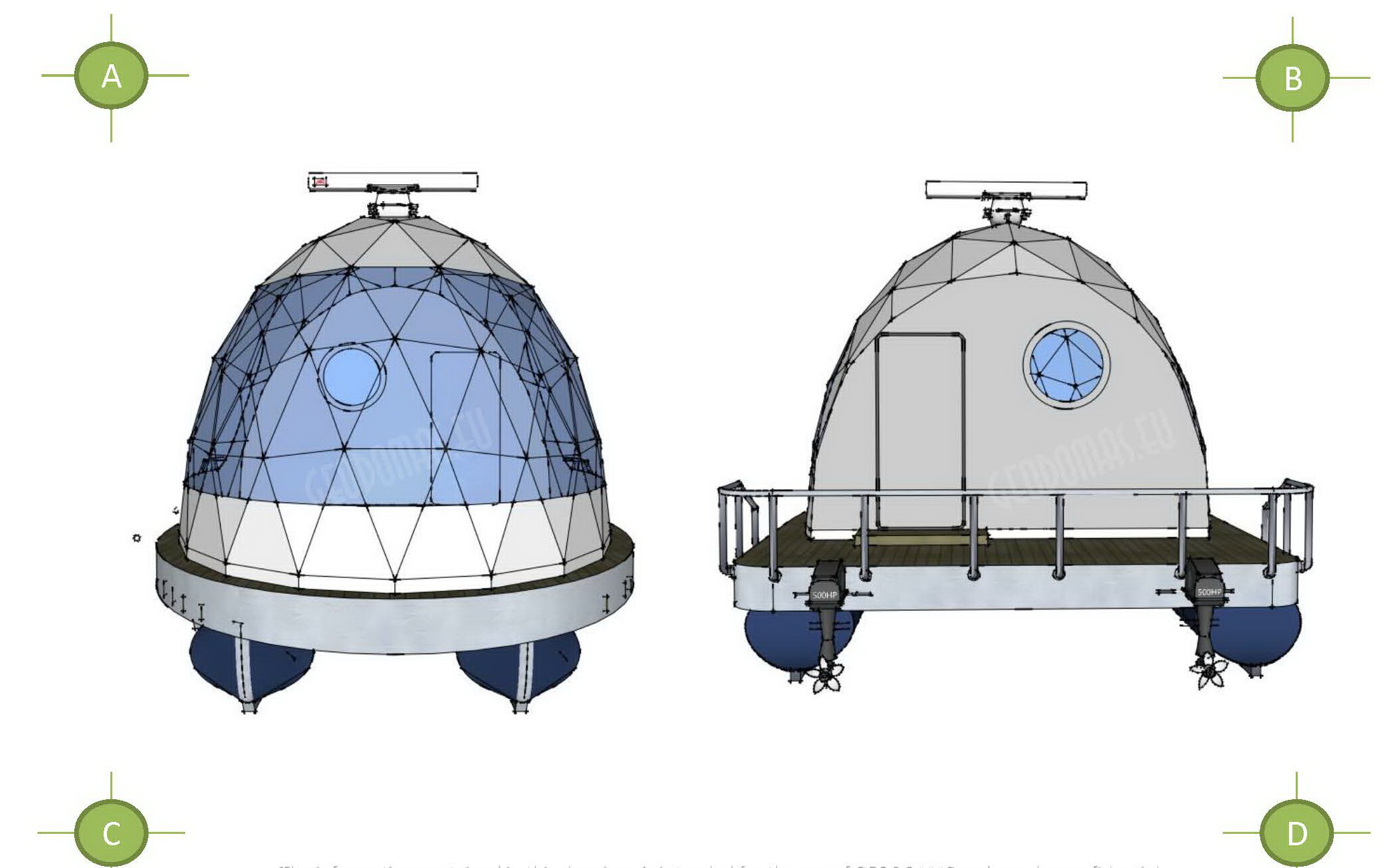 27m² Pramoginis Glamping laivas Ø7m | Pasimėgaukite ežerų ir jų salų grožiu