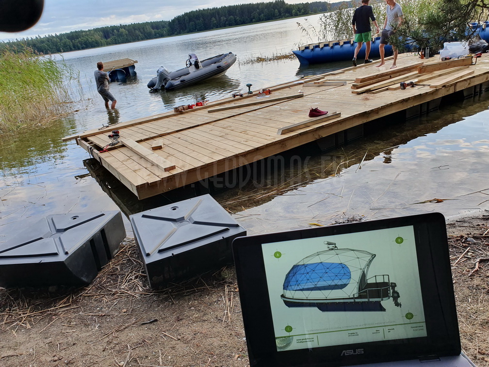 27m² Pramoginis Glamping laivas Ø7m | Pasimėgaukite ežerų ir jų salų grožiu