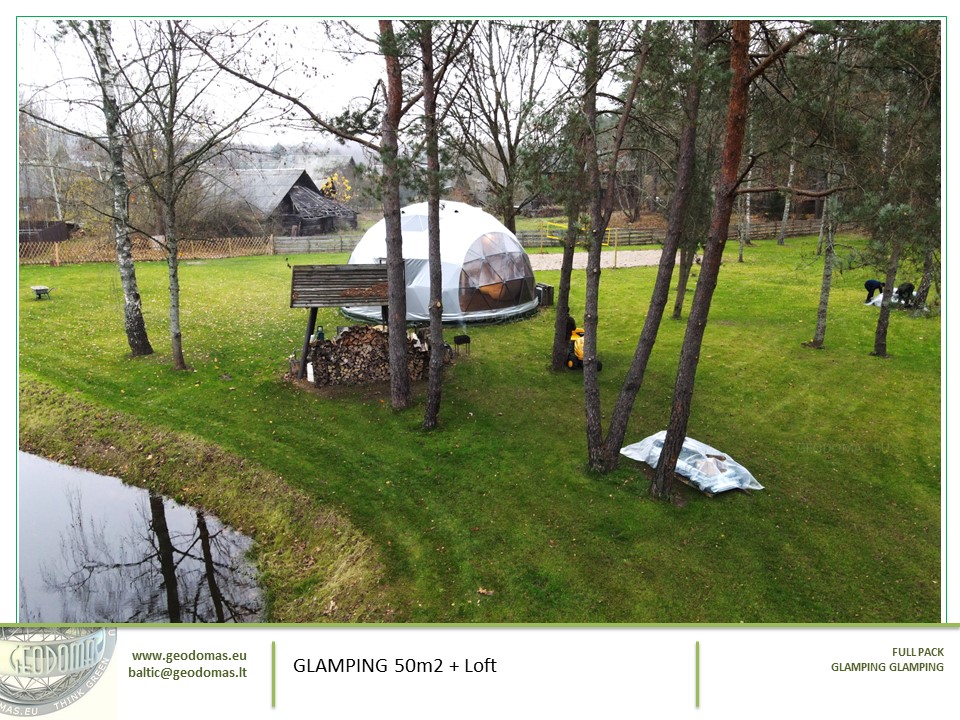 50m² Glamping Kupolas Ø8m | Rekreacinė zona