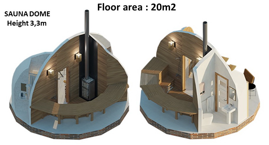 20m2 Pirties Kupolas Ø5m Geodezinio Kupolo Aukštis 3,3m