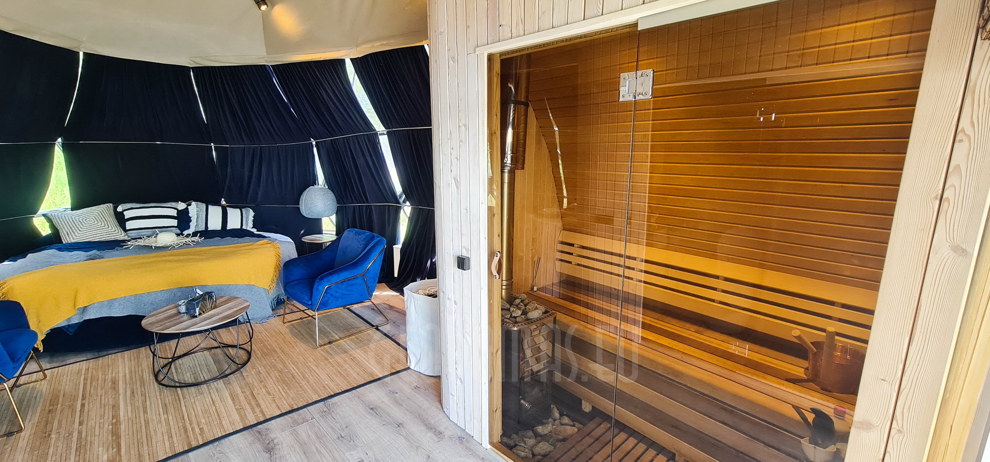 27m² Pramoginis Glamping laivas Ø7m | Pasimėgaukite ežerų ir jų salų grožiu