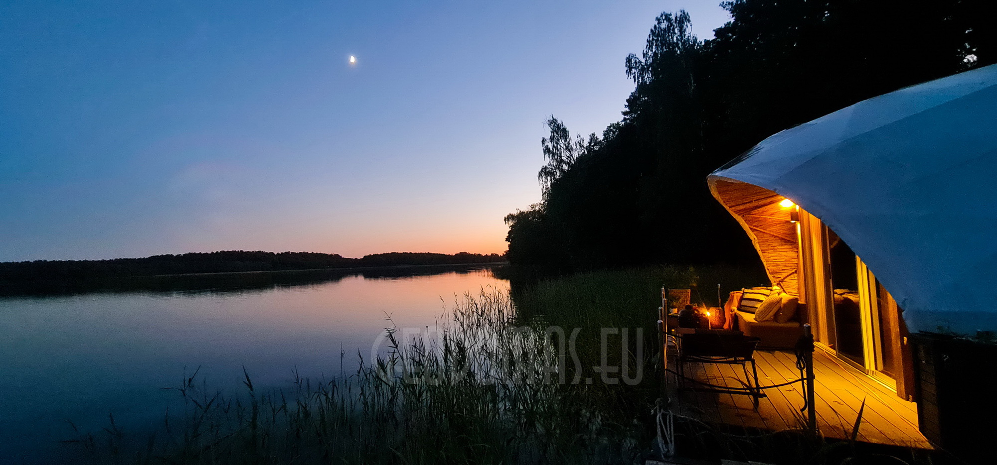 27m² Pramoginis Glamping laivas Ø7m | Pasimėgaukite ežerų ir jų salų grožiu
