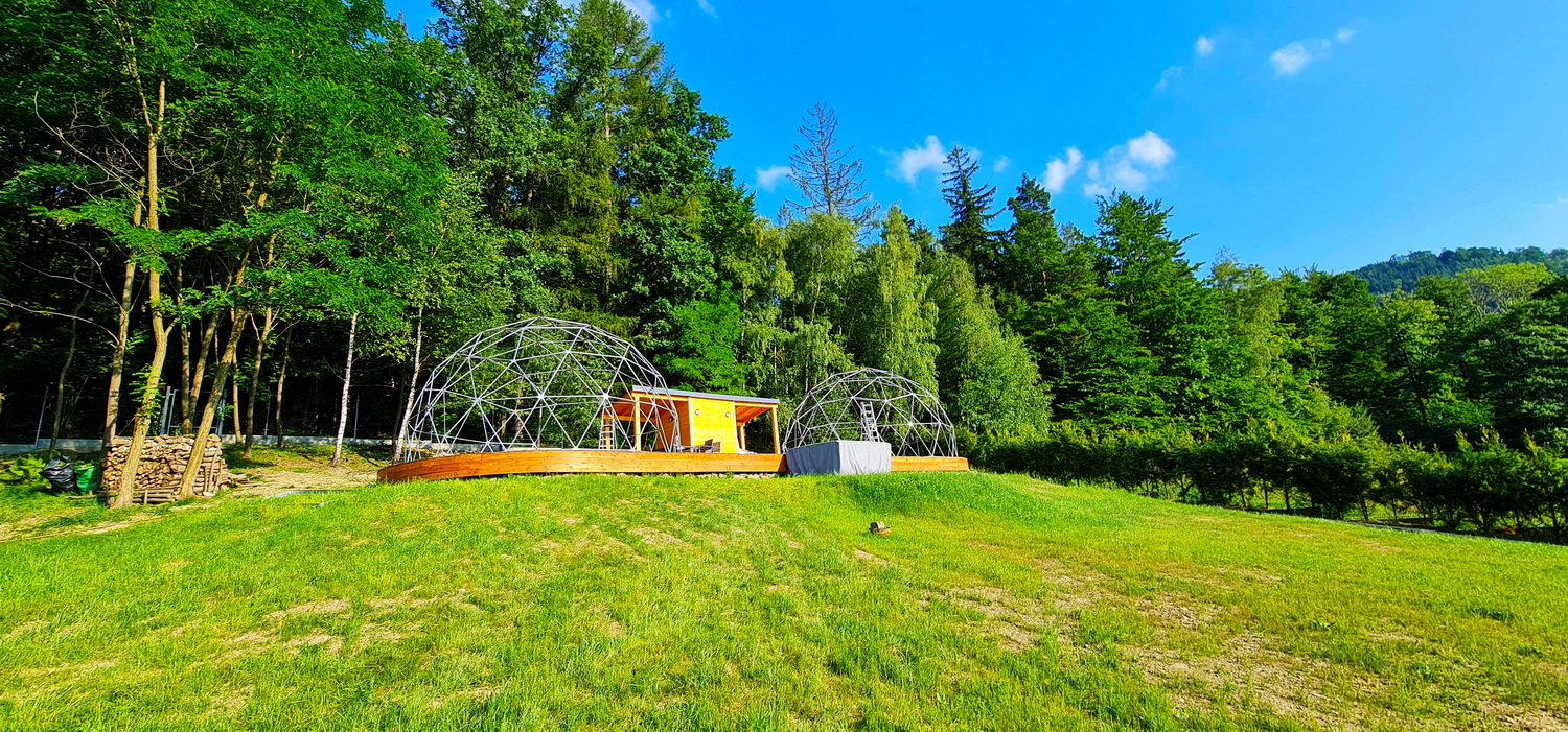 35m² BESKID GLAMP Glamping Kupolai Ø6,7m | Jaworze Kalnai, Lenkija