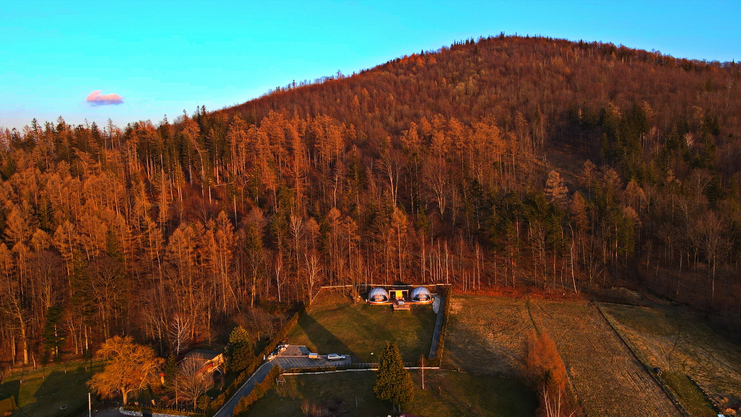 35m² BESKID GLAMP Glamping Kupolai Ø6,7m | Jaworze Kalnai, Lenkija
