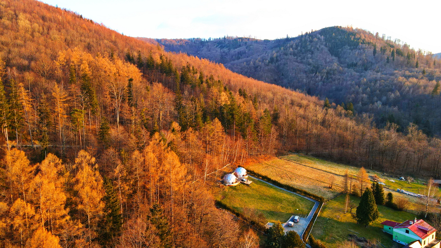 35m² BESKID GLAMP Glamping Kupolai Ø6,7m | Jaworze Kalnai, Lenkija
