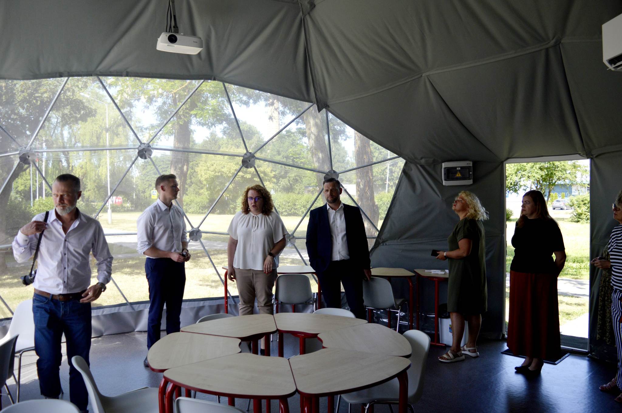 50m² Lauko Klasė Ø8m Kupolas | Vilniaus rajono Pagirių gimnazija