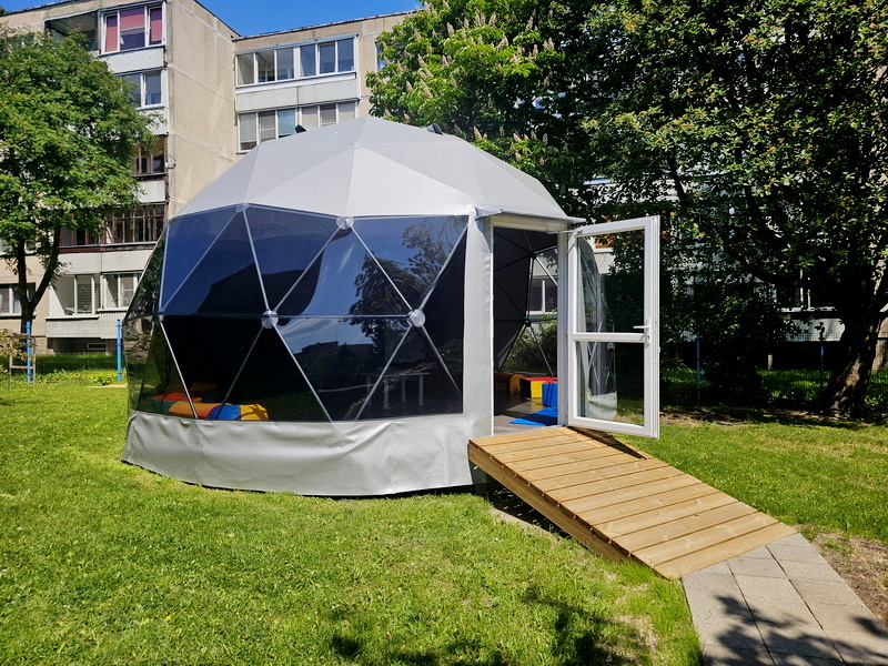 28m2 Lauko Pavėsinės Ø6m kupolai | 13 kupolų Alytaus Darželiams