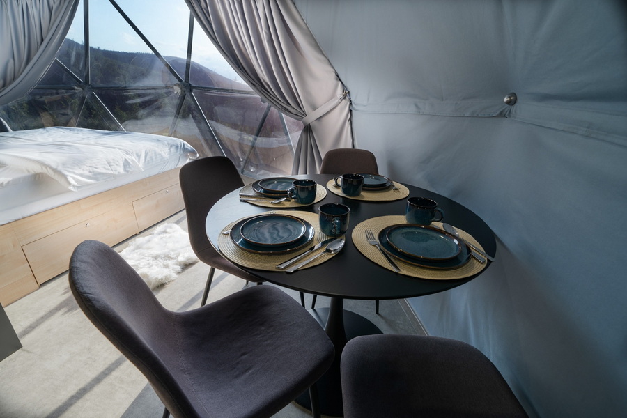 35m² BESKID GLAMP Glamping Kupolai Ø6,7m | Jaworze Kalnai, Lenkija
