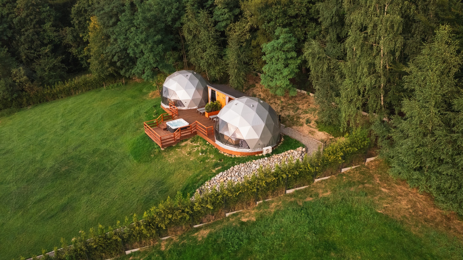 35m² BESKID GLAMP Glamping Kupolai Ø6,7m | Jaworze Kalnai, Lenkija