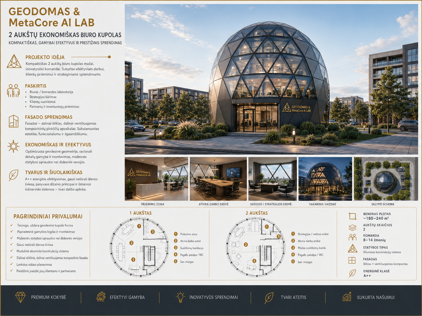 Ypatingi kupolai | konstrukcijos verslui bei geometrinių formų statiniai